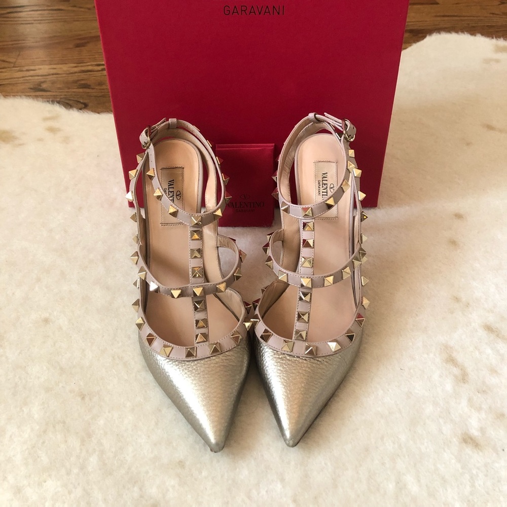 Valentino Rockstud Metallic Authentic Heels